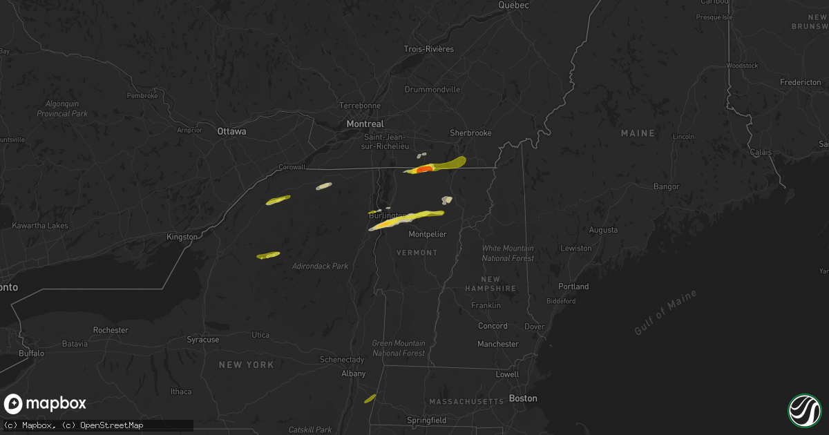 Hail map on May 4, 2018