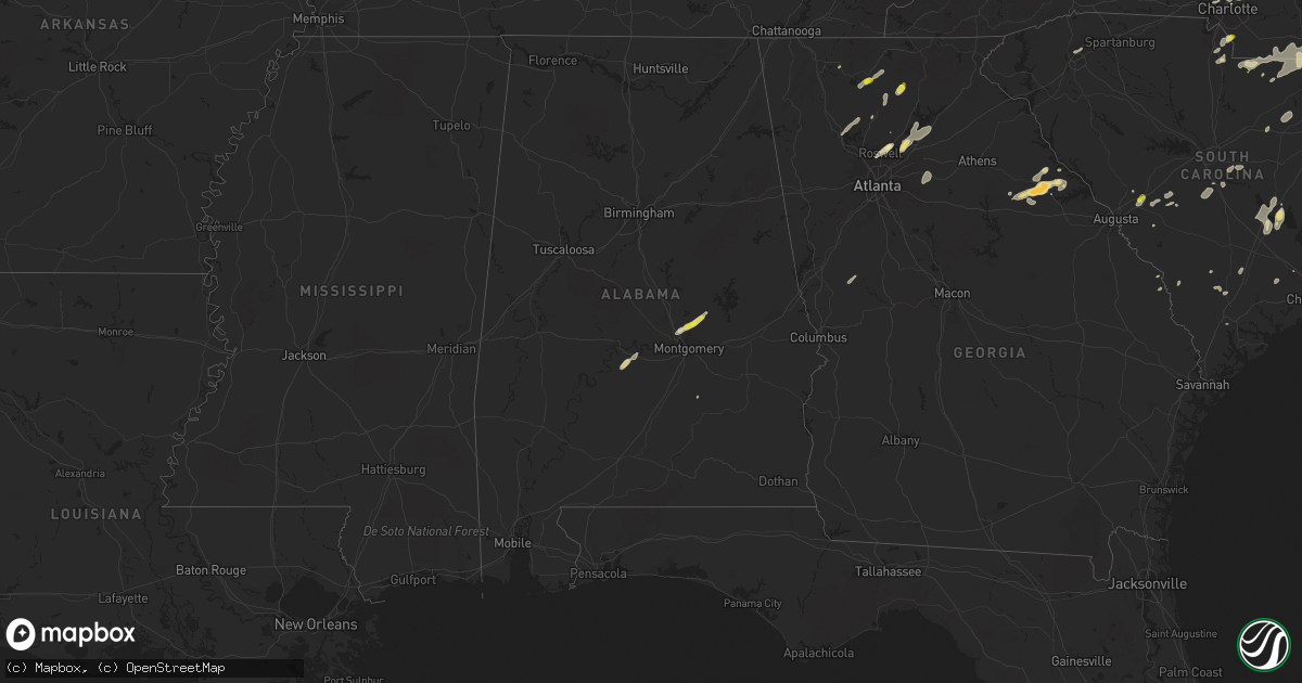 Hail map in Alabama on May 4, 2019