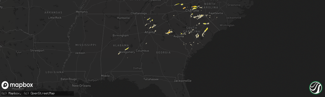 Hail map in Georgia on May 4, 2019