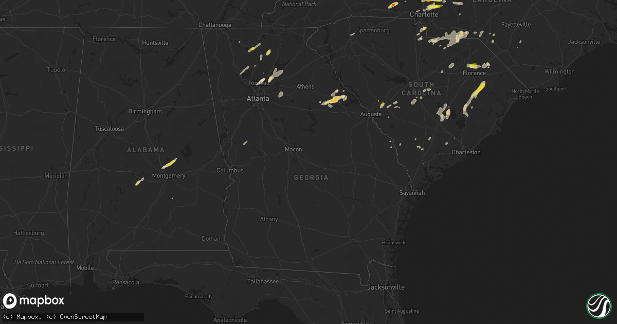 Hail map in Georgia on May 4, 2019