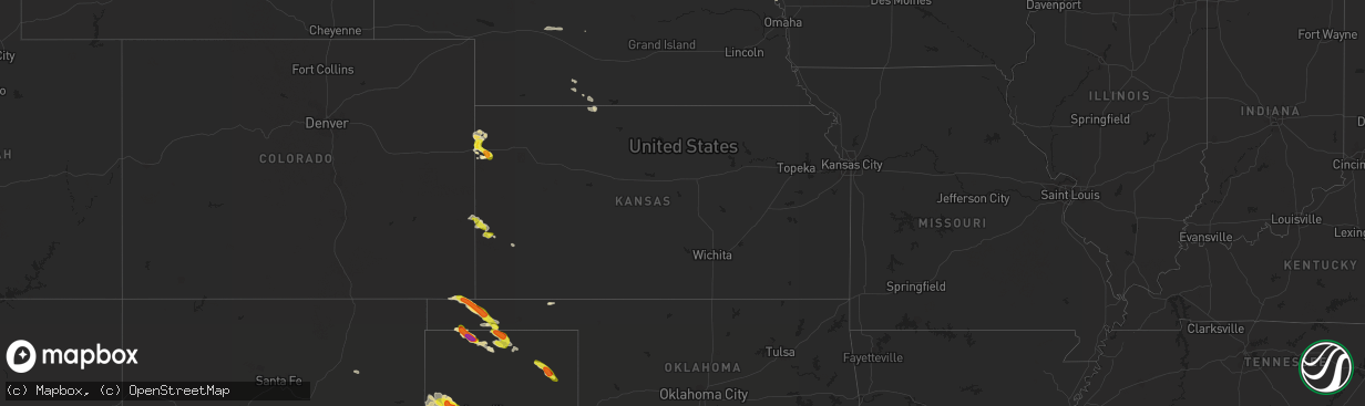 Hail map in Kansas on May 4, 2019