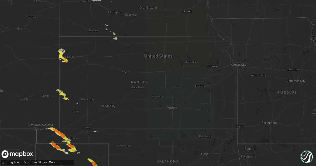Hail map in Kansas on May 4, 2019