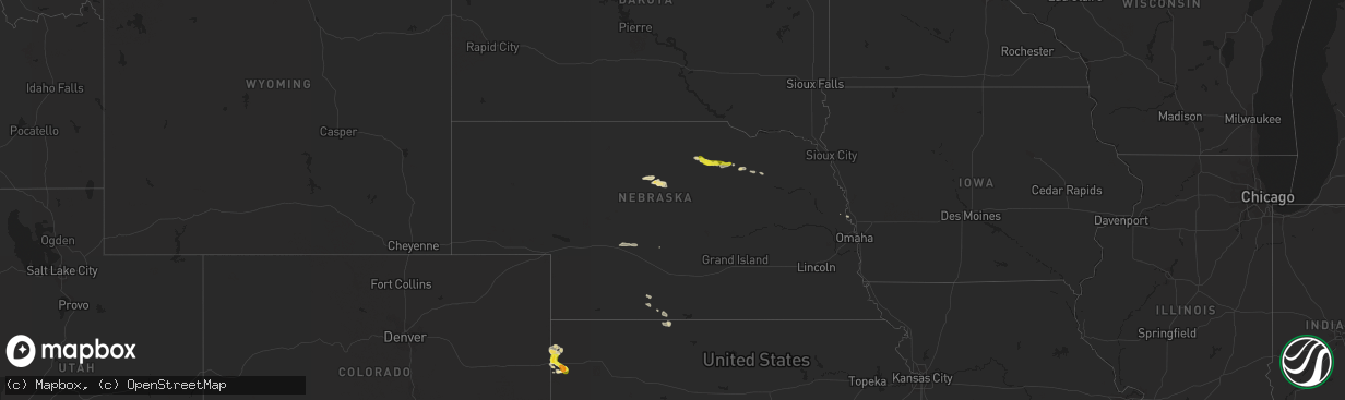 Hail map in Nebraska on May 4, 2019