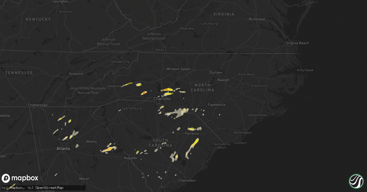 Hail map in North Carolina on May 4, 2019