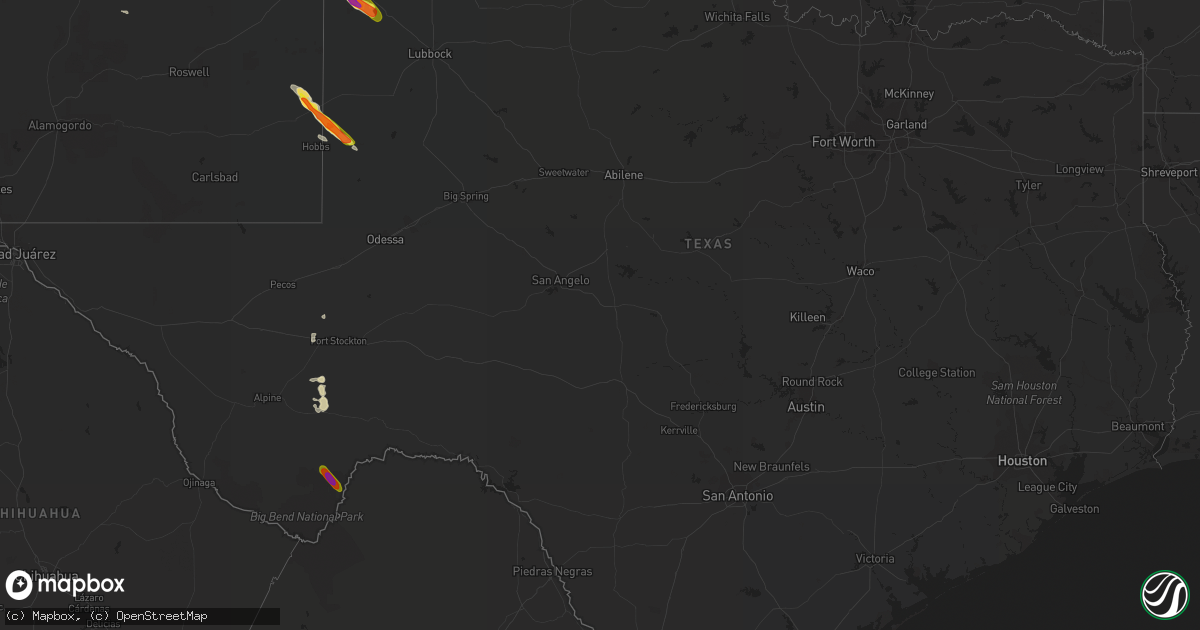 Hail map in Texas on May 4, 2019