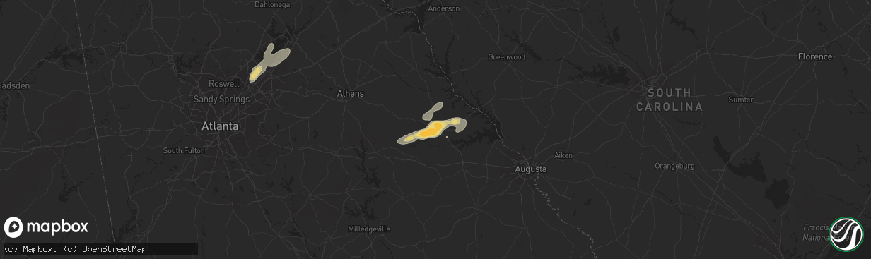 Hail map in Washington, GA on May 4, 2019