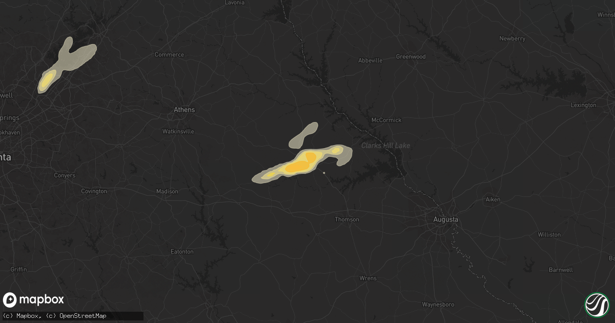 Hail map in Washington, GA on May 4, 2019