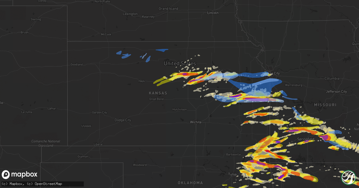 Hail map in Kansas on May 4, 2020