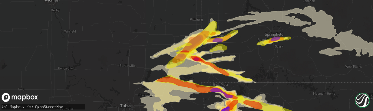 Hail map in Miami, OK on May 4, 2020