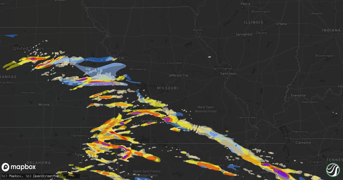 Hail map in Missouri on May 4, 2020
