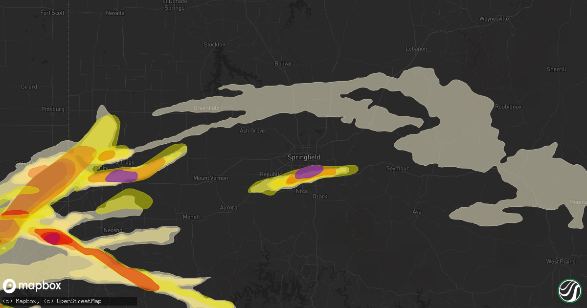 Hail map in Springfield, MO on May 4, 2020