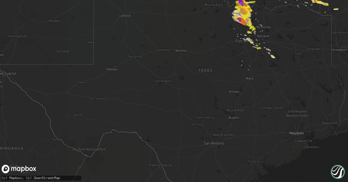 Hail map in Texas on May 4, 2020