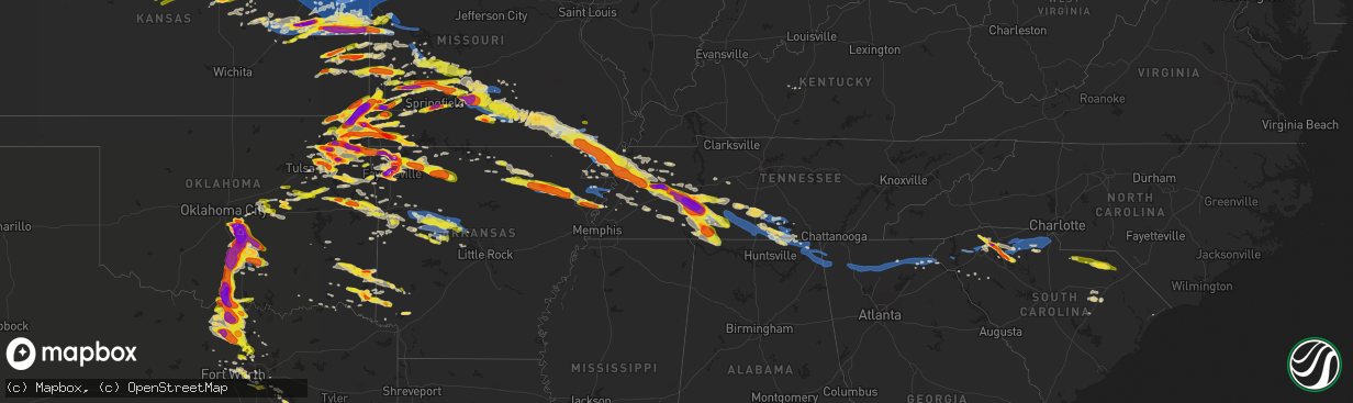 Hail map on May 4, 2020