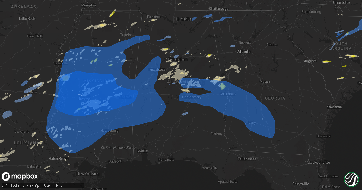 Hail map in Alabama on May 4, 2021