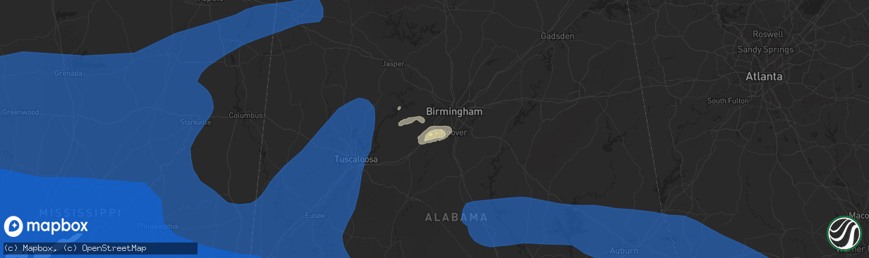 Hail map in Bessemer, AL on May 4, 2021
