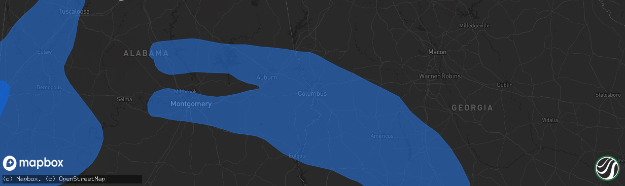 Hail map in Columbus, GA on May 4, 2021