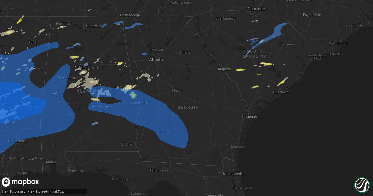 Hail map in Georgia on May 4, 2021