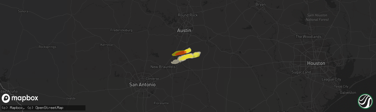 Hail map in Lockhart, TX on May 4, 2021