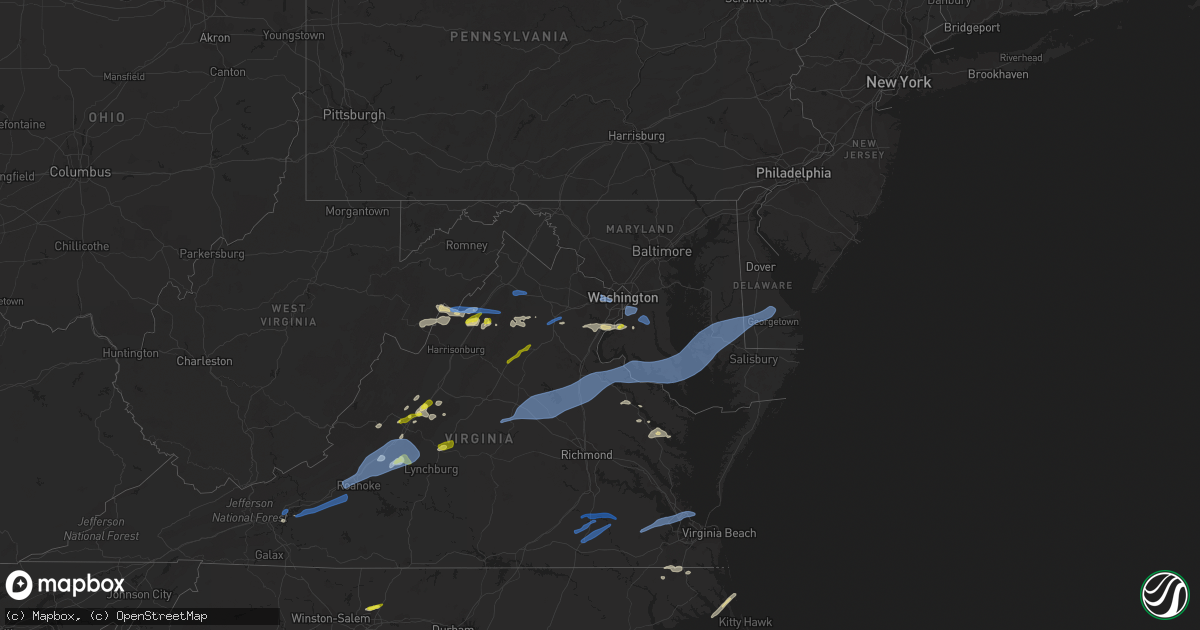 Hail map in Maryland on May 4, 2021
