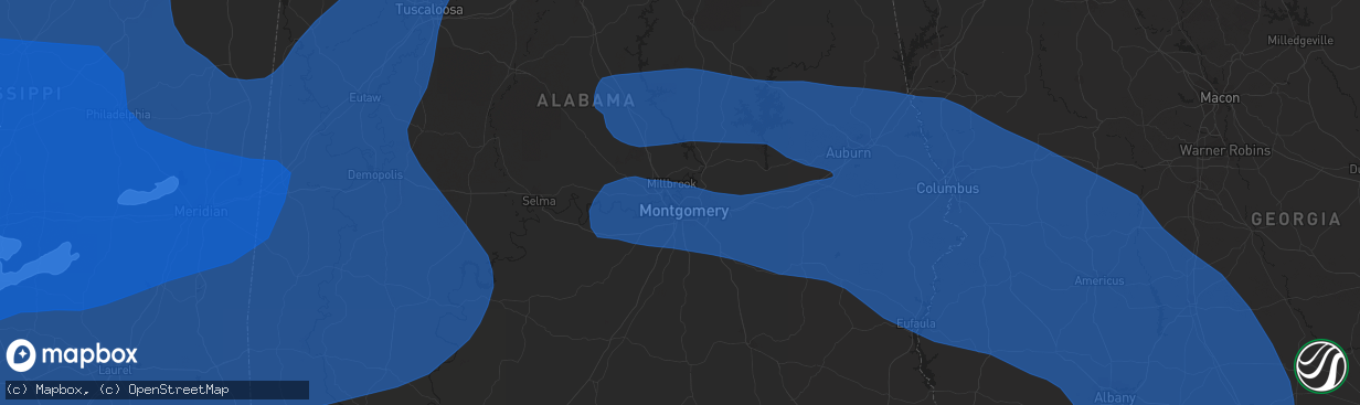 Hail map in Montgomery, AL on May 4, 2021