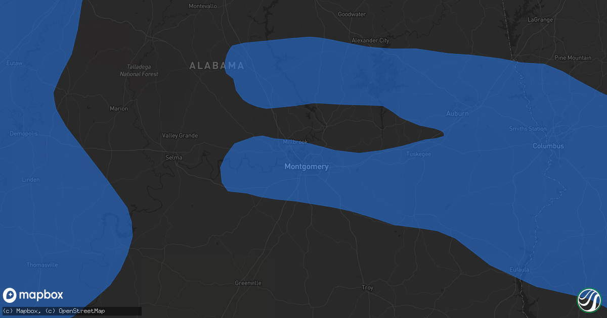 Hail map in Montgomery, AL on May 4, 2021