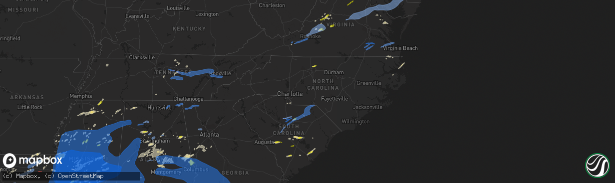 Hail map in North Carolina on May 4, 2021