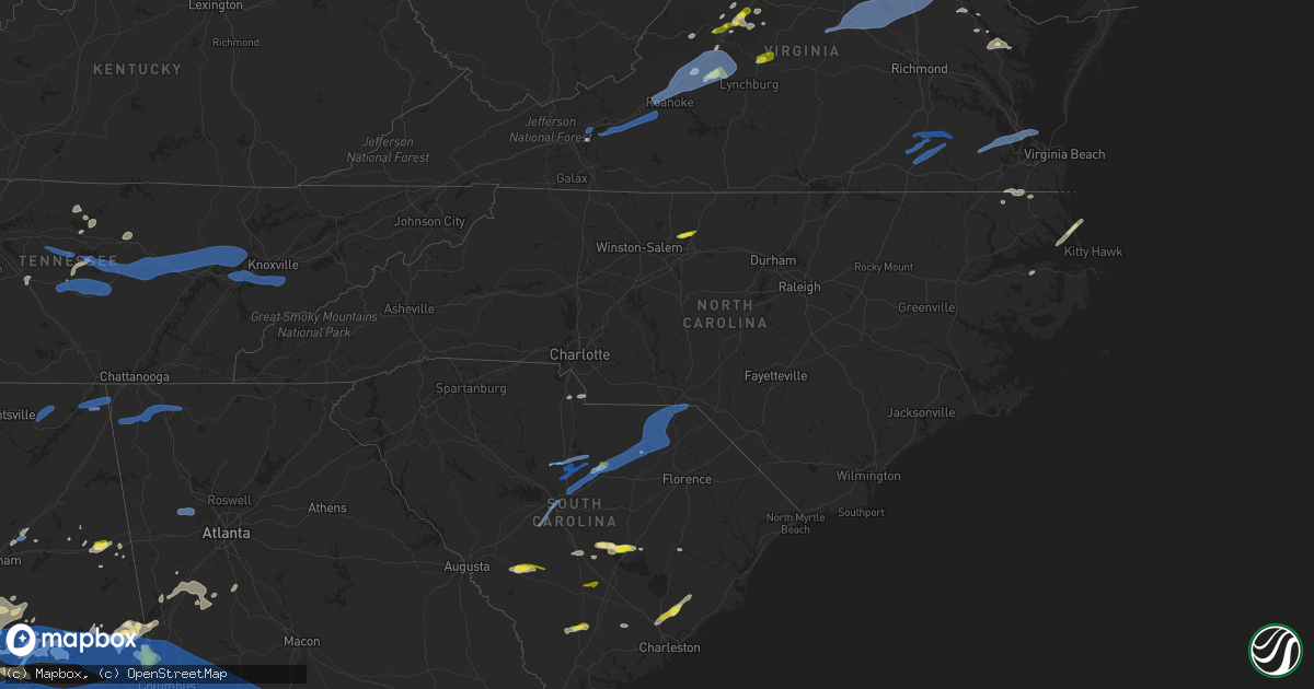 Hail map in North Carolina on May 4, 2021