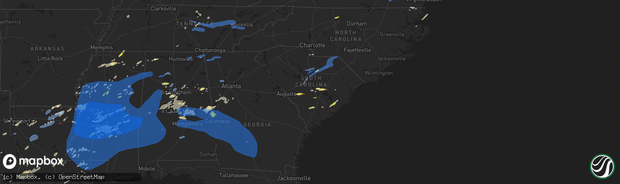 Hail map in South Carolina on May 4, 2021