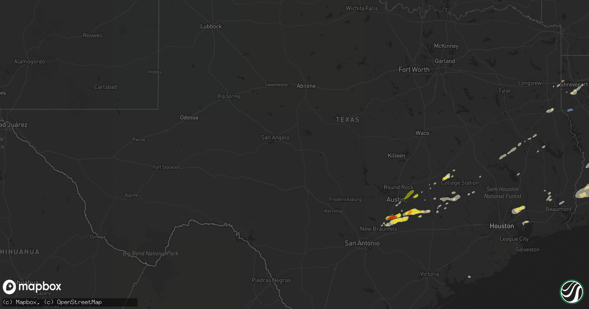 Hail map in Texas on May 4, 2021
