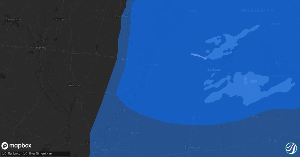 Hail map in Vicksburg, MS on May 4, 2021