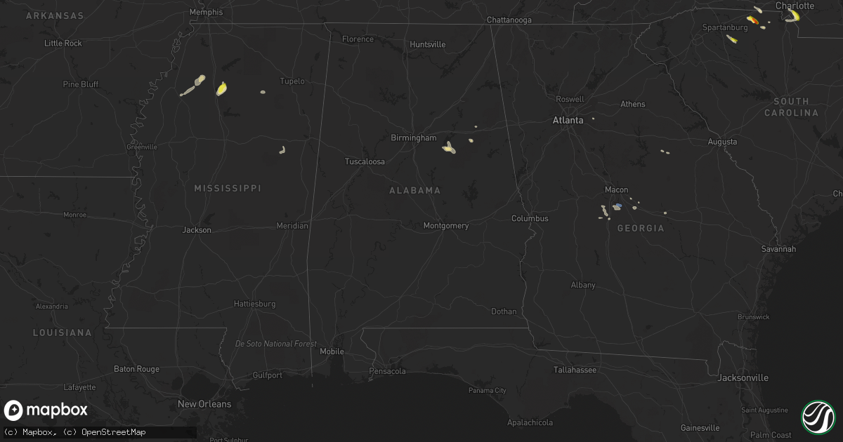 Hail map in Alabama on May 4, 2022