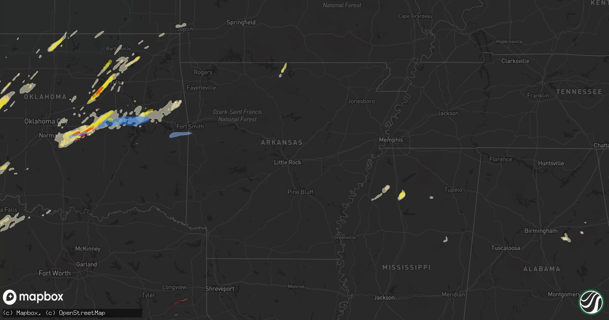 Hail map in Arkansas on May 4, 2022