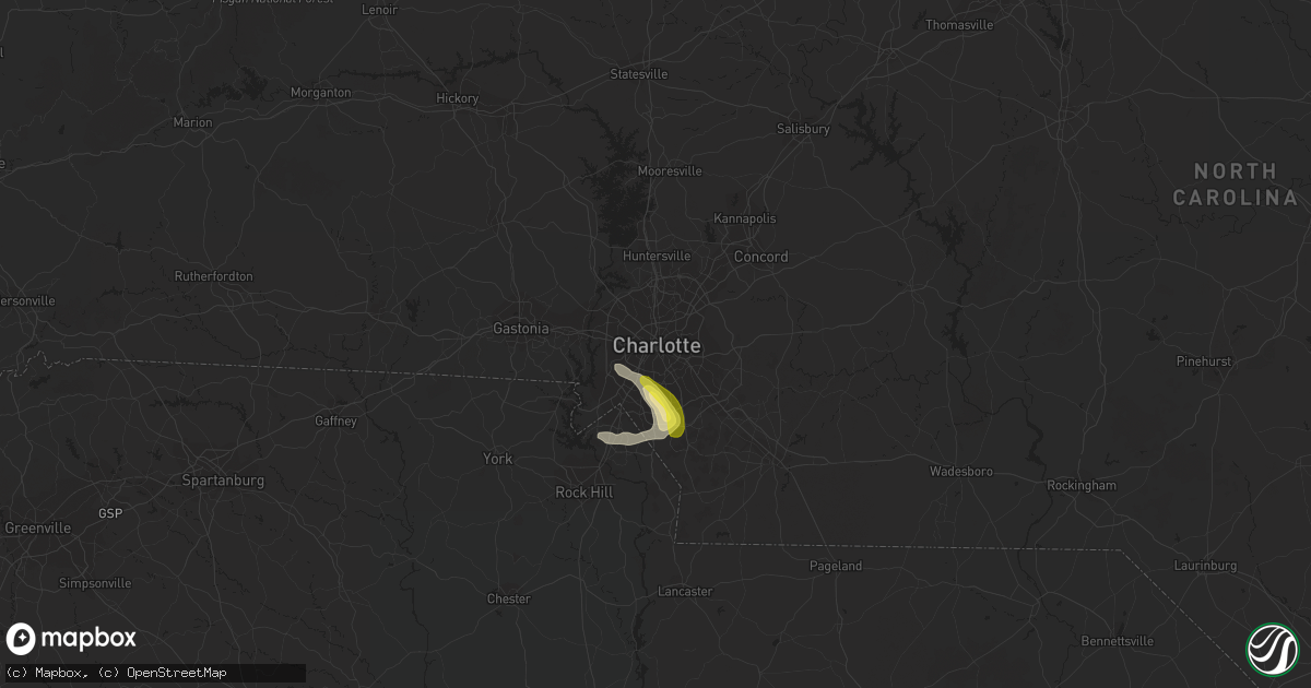 Hail map in Charlotte, NC on May 4, 2022