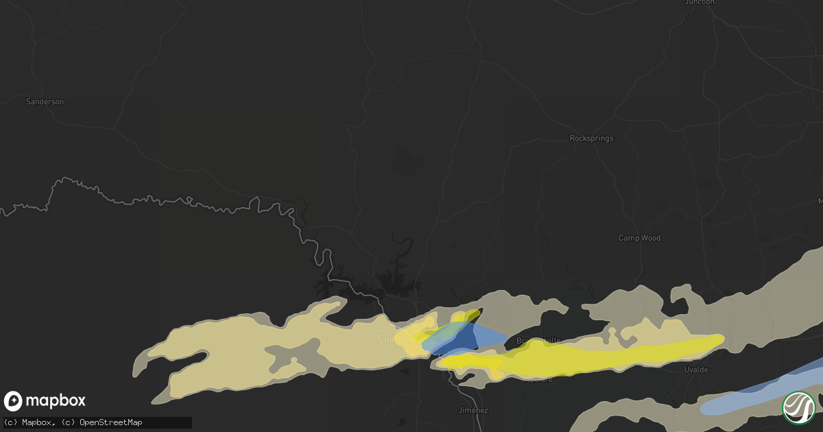 Hail map in Del Rio, TX on May 4, 2022