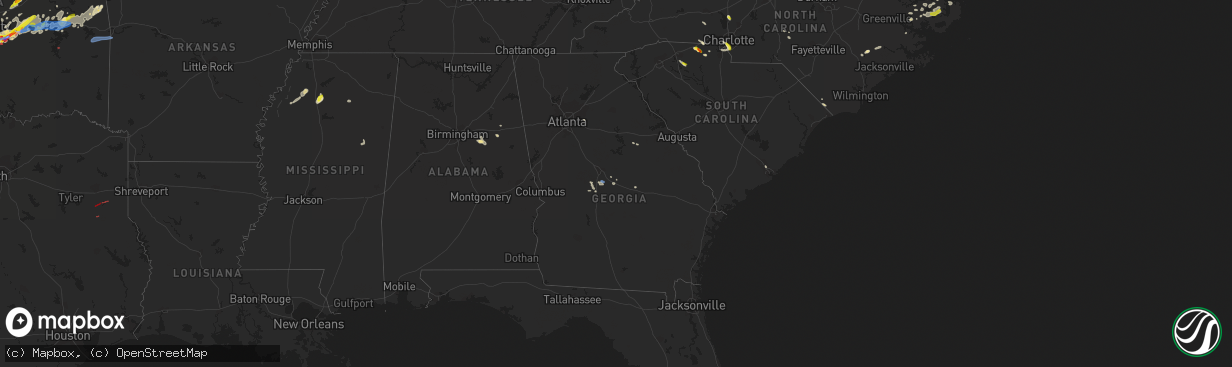 Hail map in Georgia on May 4, 2022