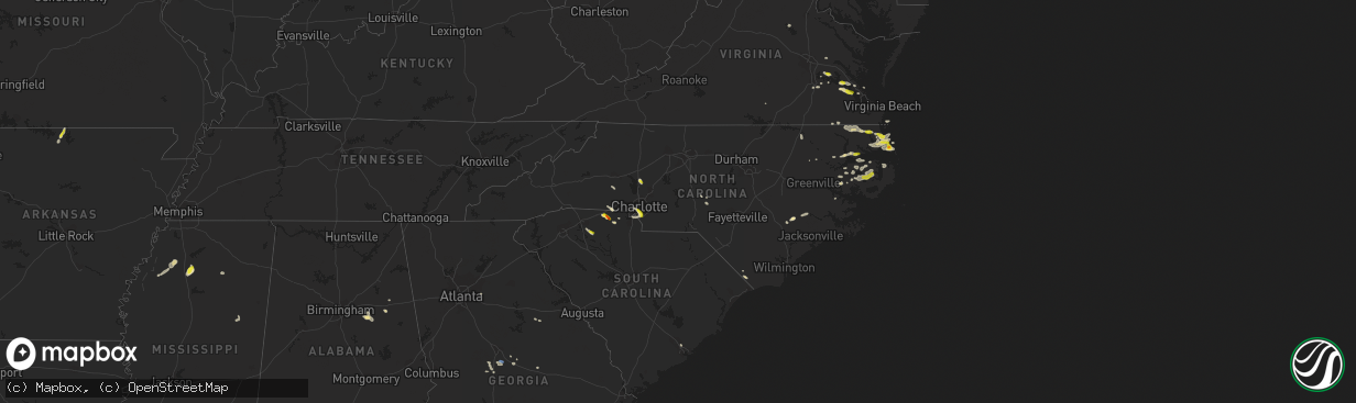 Hail map in North Carolina on May 4, 2022