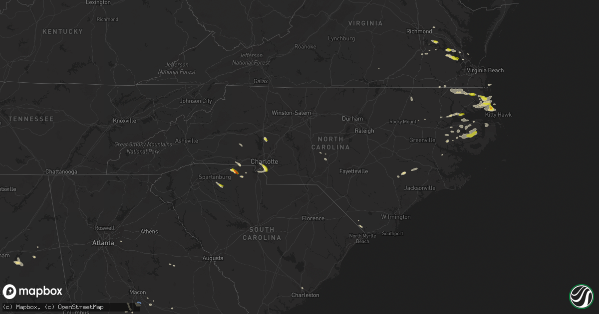 Hail map in North Carolina on May 4, 2022