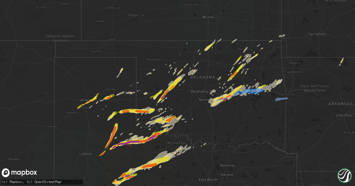 Hail map in Oklahoma on May 4, 2022
