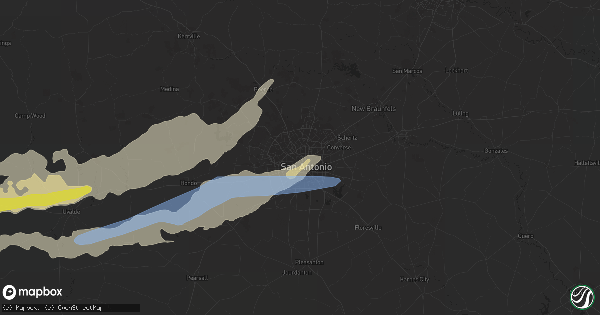 Hail map in San Antonio, TX on May 4, 2022