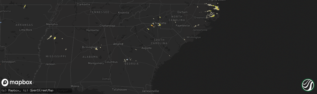 Hail map in South Carolina on May 4, 2022