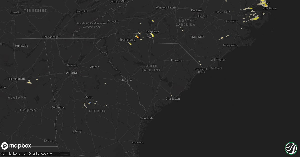 Hail map in South Carolina on May 4, 2022