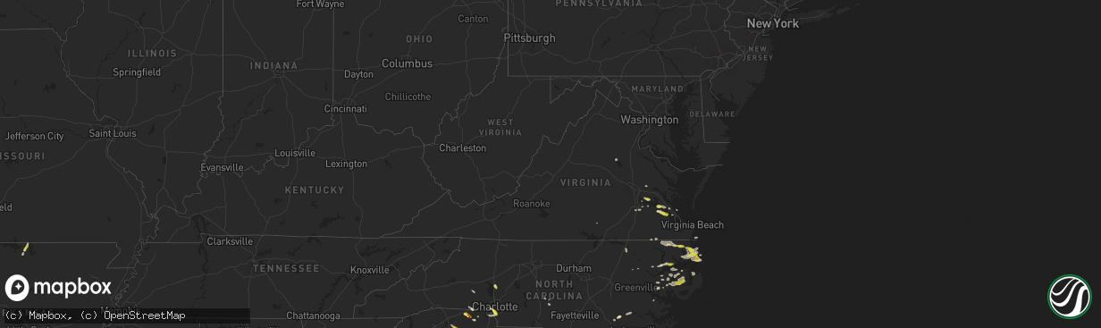 Hail map in Virginia on May 4, 2022