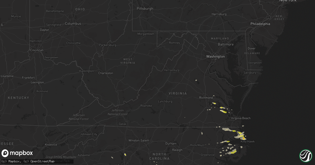 Hail map in Virginia on May 4, 2022