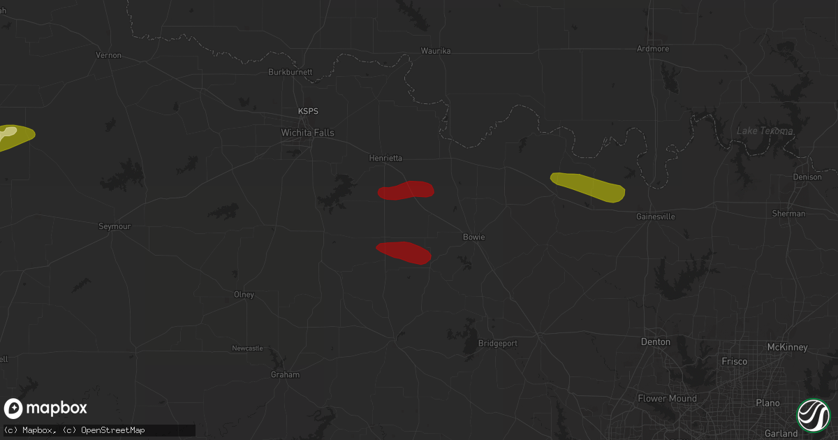 Hail map in Bellevue, TX on May 4, 2023