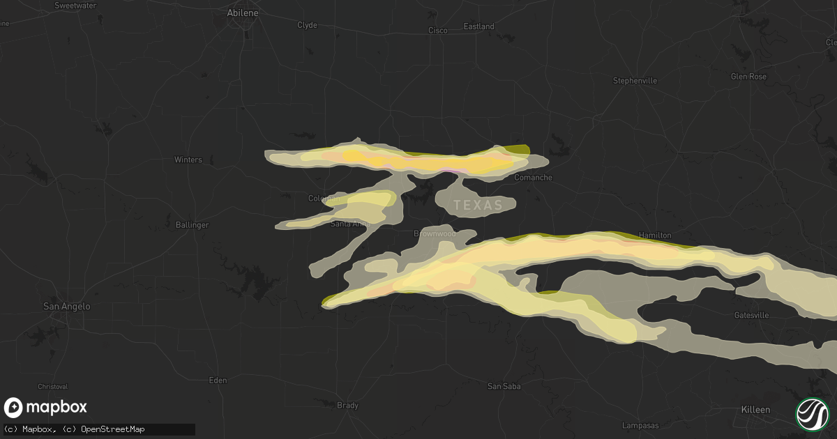 Hail map in Brownwood, TX on May 4, 2023