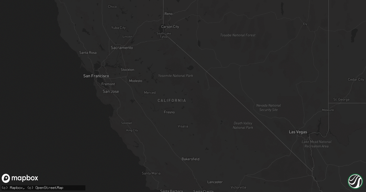 Hail map in California on May 4, 2023