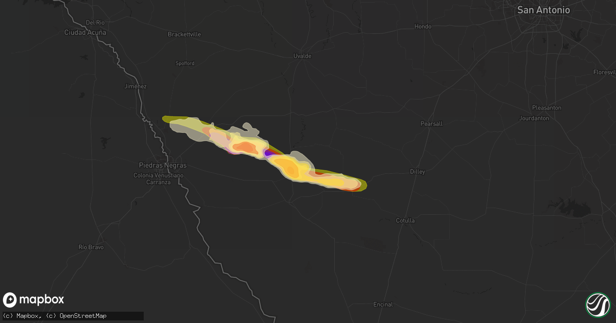 Hail map in Crystal City, TX on May 4, 2023