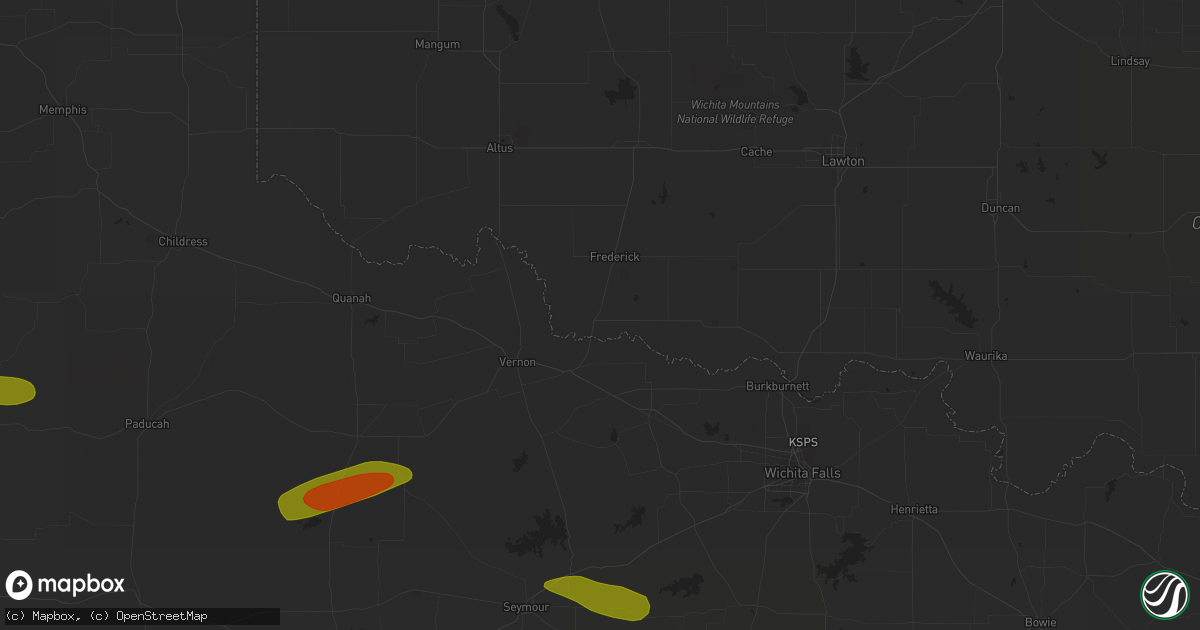 Hail map in Davidson, OK on May 4, 2023