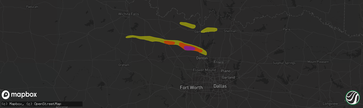 Hail map in Decatur, TX on May 4, 2023