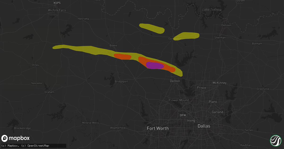 Hail map in Decatur, TX on May 4, 2023
